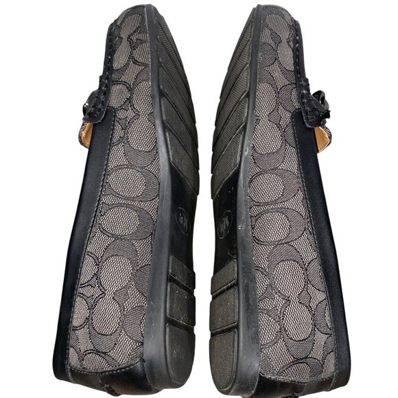 Coach signature olive loafers shoes driving moccasin women’s 7.5 gray black - Picture 9 of 12